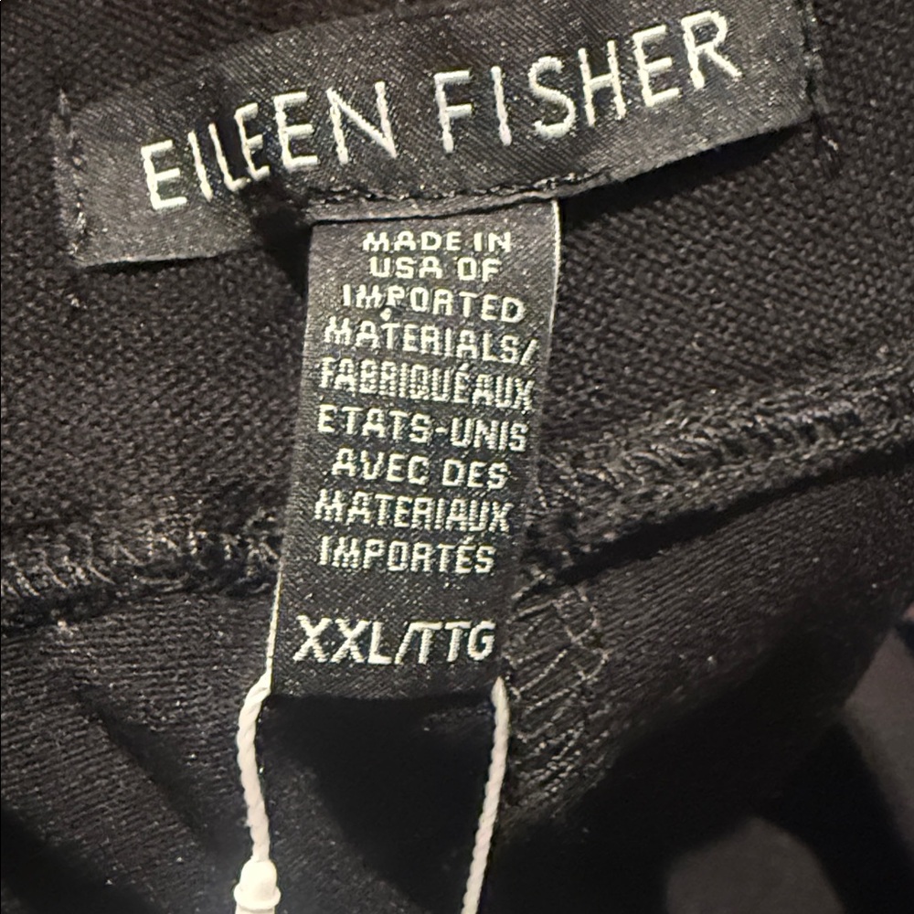 Eileen Fisher Straight Leg Yoke Pant Black XXL NWT - Picture 5 of 6